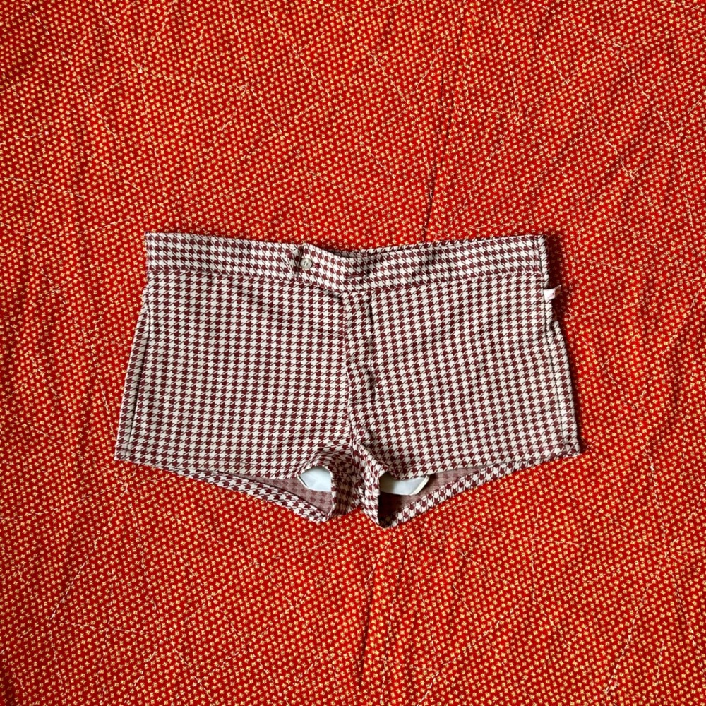 Vintage 60s 70s Jantzen Houndstooth Hot Pants Shorts Twee